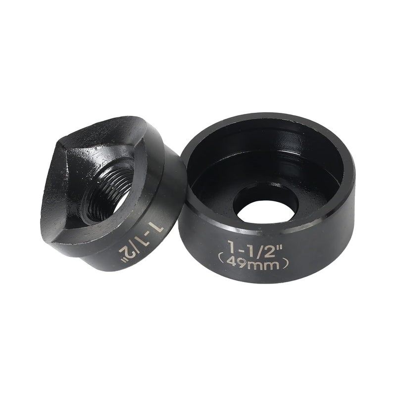 ZUVER 1-1/2" (49mm) Conduit Punch and Die Black Oxide Finish, Work with KO Tools Hydraulic Knockout Driver 3/4"-16UN Thread - Image 1
